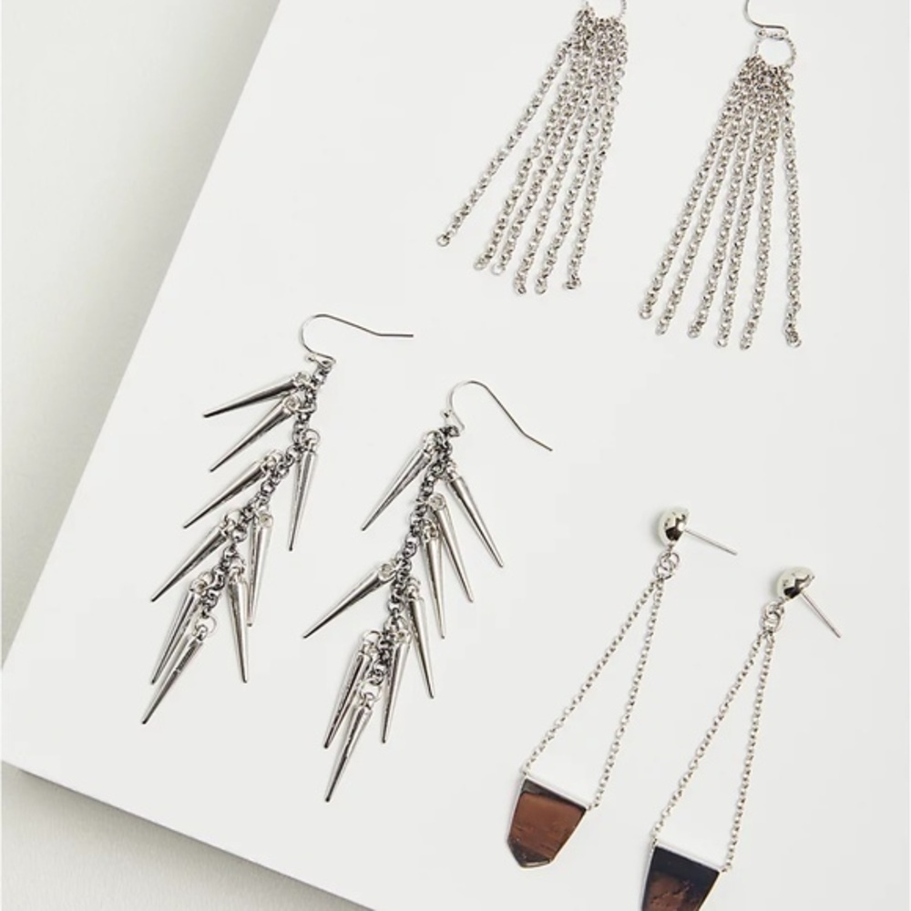 3/$25 Torrid Earring Set of 3 Silver Tone Dangle Earrings